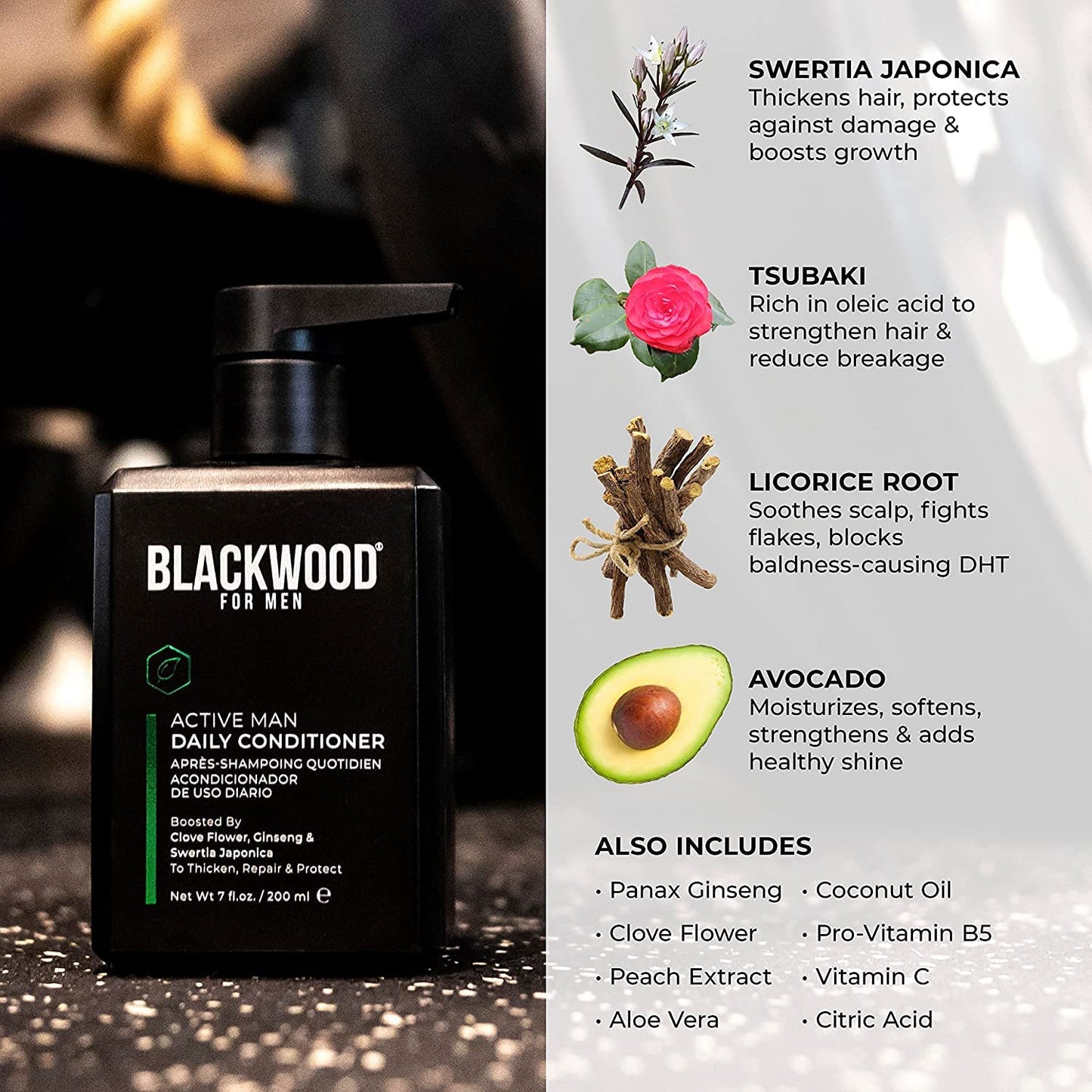 BLACKWOOD FOR MEN Dapper Dad Set including Travel Bag, Active Man Shampoo, Active Man Conditioner, & Pure Moisture Body Wash - Natural Vegan Formula Beauty & Personal Care Blackwood For Men