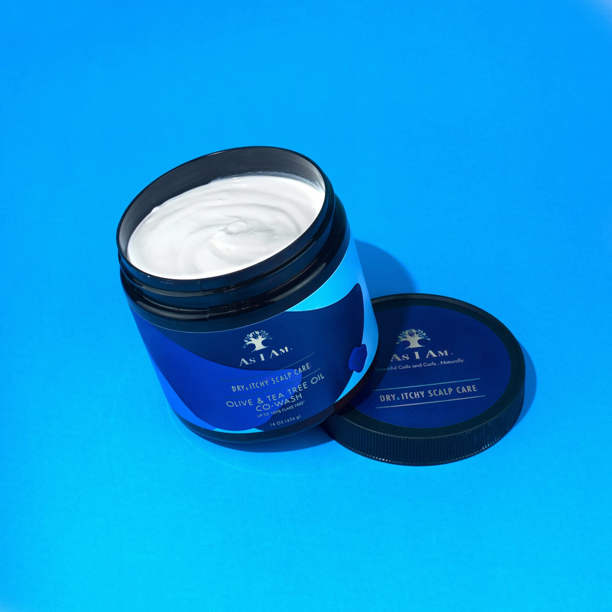 As Am Dry & Itchy Scalp Care Cowash - 16 ounce - Enriched with Zinc Pyrithione, Olive Oil, and Tea Tree Oil - Fights Dandruff and Seborrheic