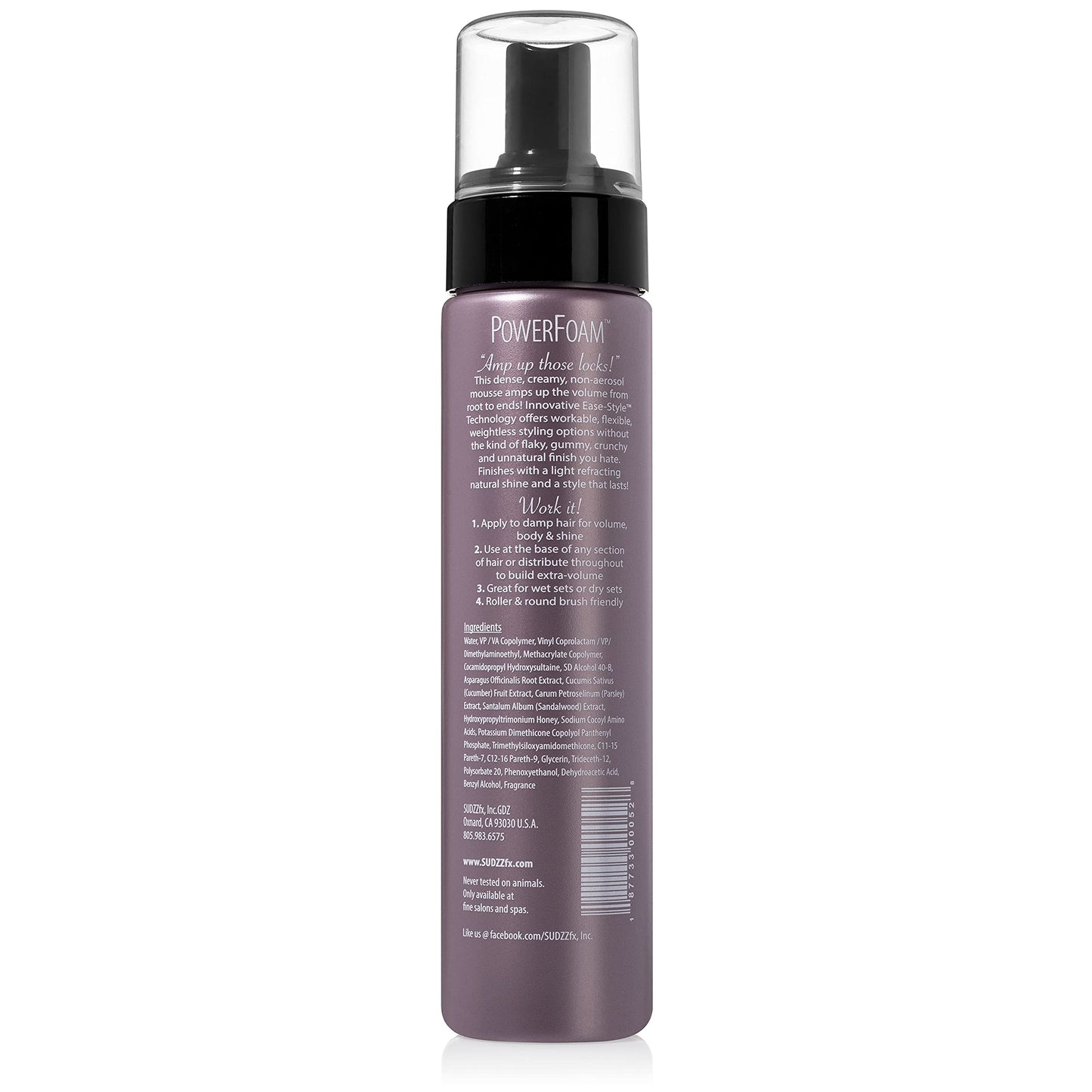 SUDZZfx Powerfoam Styling Souffle - Non-Aerosol Thickening Mousse for Curly Hair - Travel Size Foam for Black Women & Men Beauty & Personal Care SUDZZFX