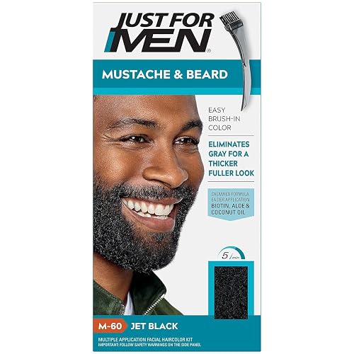 JUST FOR MEN Color Gel Mustache, Beard & Sideburns 115 Jet Black 1 Each (Pack of 10) Beauty & Personal Care Just for Men