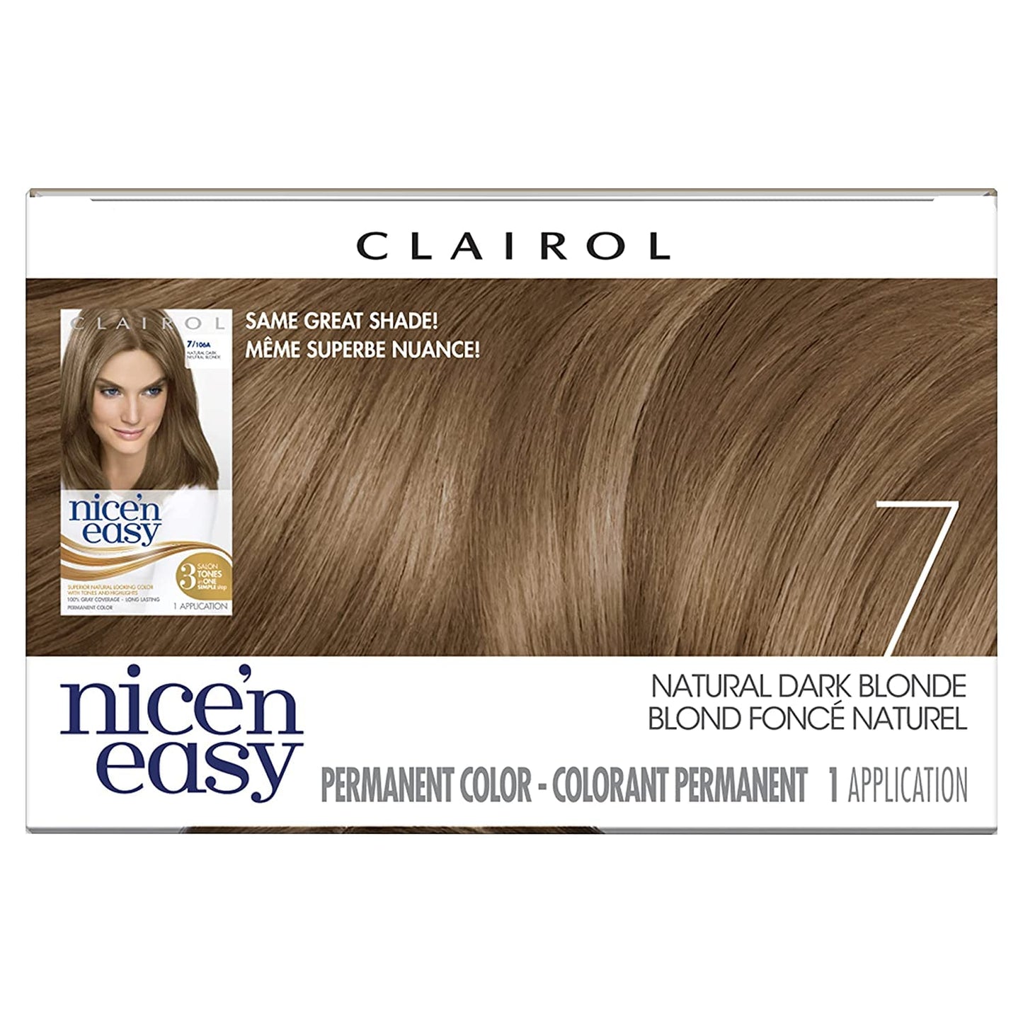 Clairol Nice'n Easy Liquid Permanent Hair Dye, 7 Dark Blonde Hair Color, Pack of 3 Beauty & Personal Care Clairol
