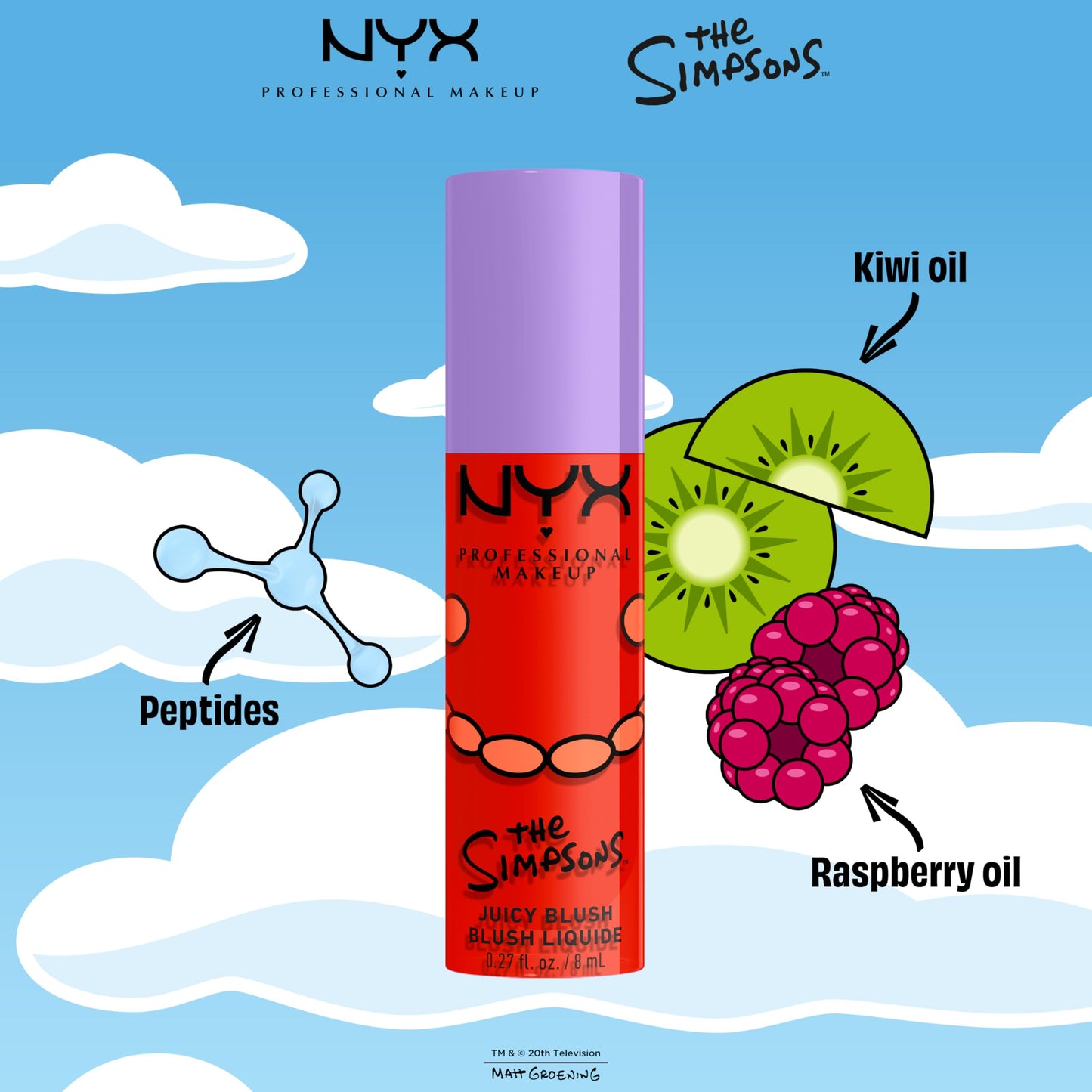 NYX PROFESSIONAL MAKEUP Saucy Sisters' Fat Cheeks Blush, Juicy Liquid Blush For A Radiant Pop of Color, The Simpsons Collaboration, Vegan Beauty & Personal Care NYX PROFESSIONAL MAKEUP
