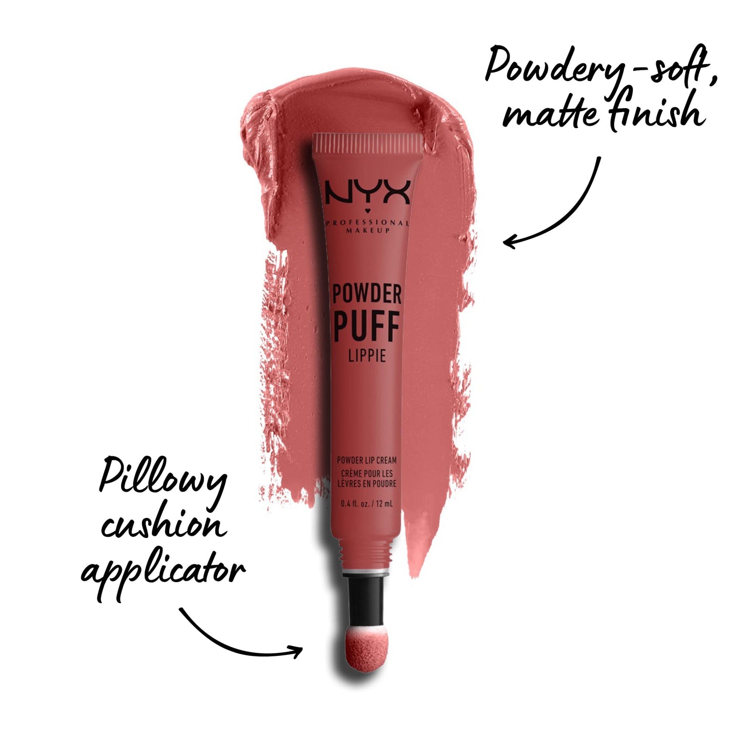 NYX PROFESSIONAL MAKEUP Powder Puff Lippie Lip Cream, Liquid Lipstick - Best Buds (Nude Rose) Beauty & Personal Care NYX PROFESSIONAL MAKEUP
