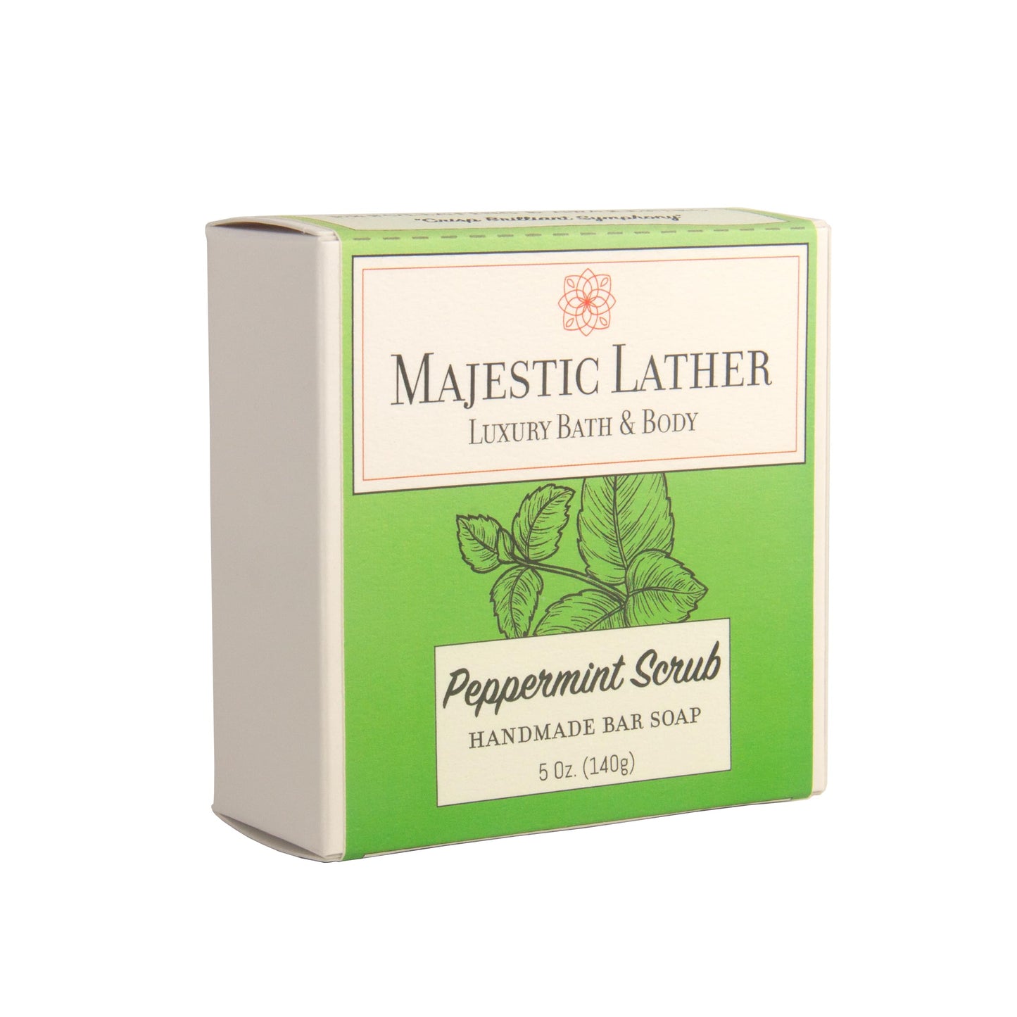 Majestic Lather Peppermint Exfoliating Luxury Bar Soap. For Men & Women. Moisturize, Nourish and Exfoliate Delicate Areas. For All Skin Types. Made in Beauty & Personal Care Majestic Lather