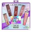 L.A. COLORS 5pc All Is Bright Lip Color Set, Lips Do Matter, 1 Count (Pack of 1) Beauty & Personal Care L.A. COLORS