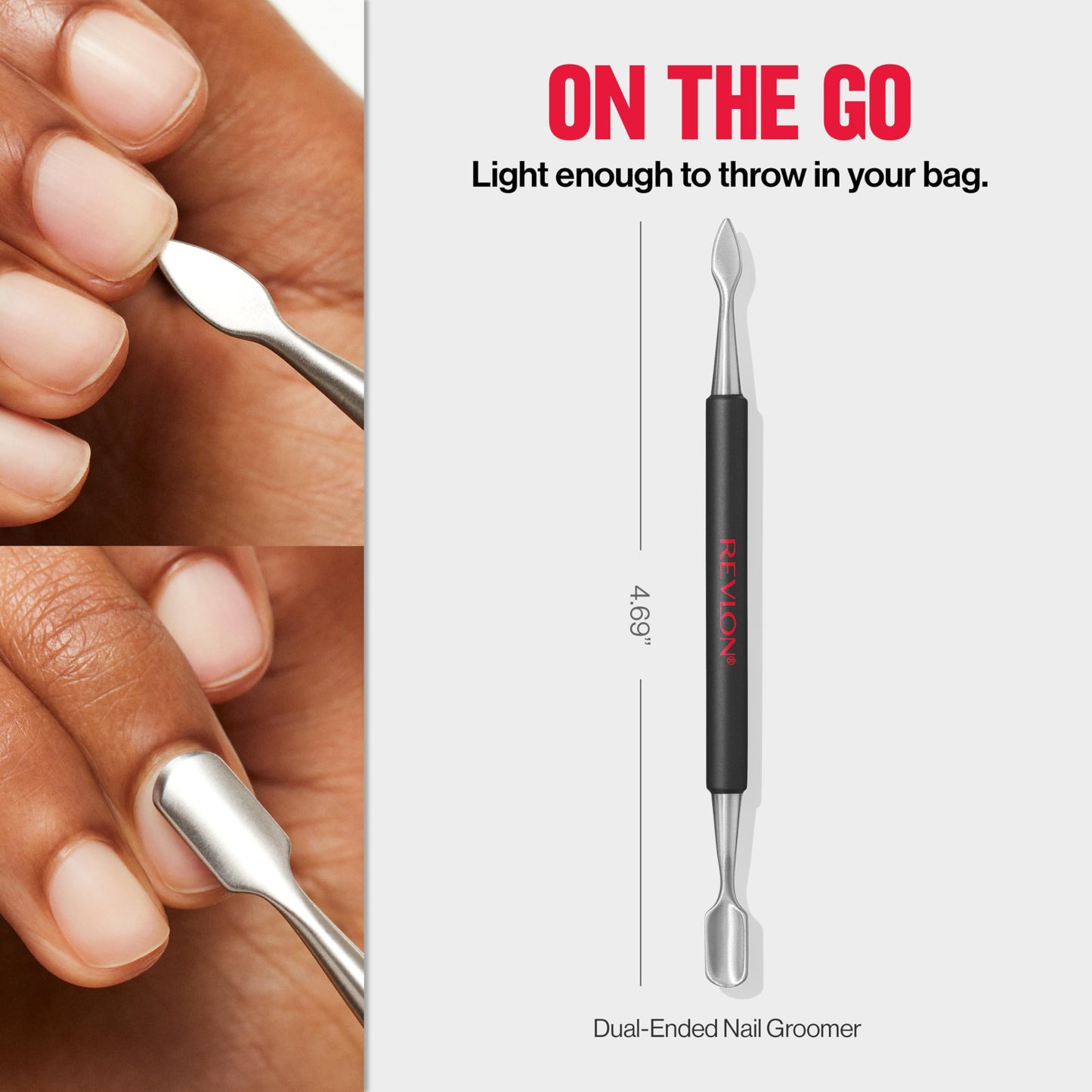 Revlon Expert Dual-Ended Nail Groomer, Stainless Steel Manicure Tool, Clean Under Fingernails and Lift Cuticles, 1 Count Beauty & Personal Care REVLON