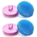 Aroveea Hair Scalp Brush Dandruff Cleaning Brush Shower Scalp Shampoo Brush Scalp Massager Pack of 4(Blue and Pink) Beauty & Personal Care Aroveea