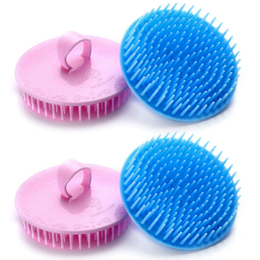 Aroveea Hair Scalp Brush Dandruff Cleaning Brush Shower Scalp Shampoo Brush Scalp Massager Pack of 4(Blue and Pink) Beauty & Personal Care Aroveea