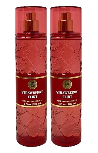 Bath & Body Works Strawberry Flirt 2 Pack Fine Fragrance Mist Bundle - Full Size Beauty & Personal Care Bath & Body Works