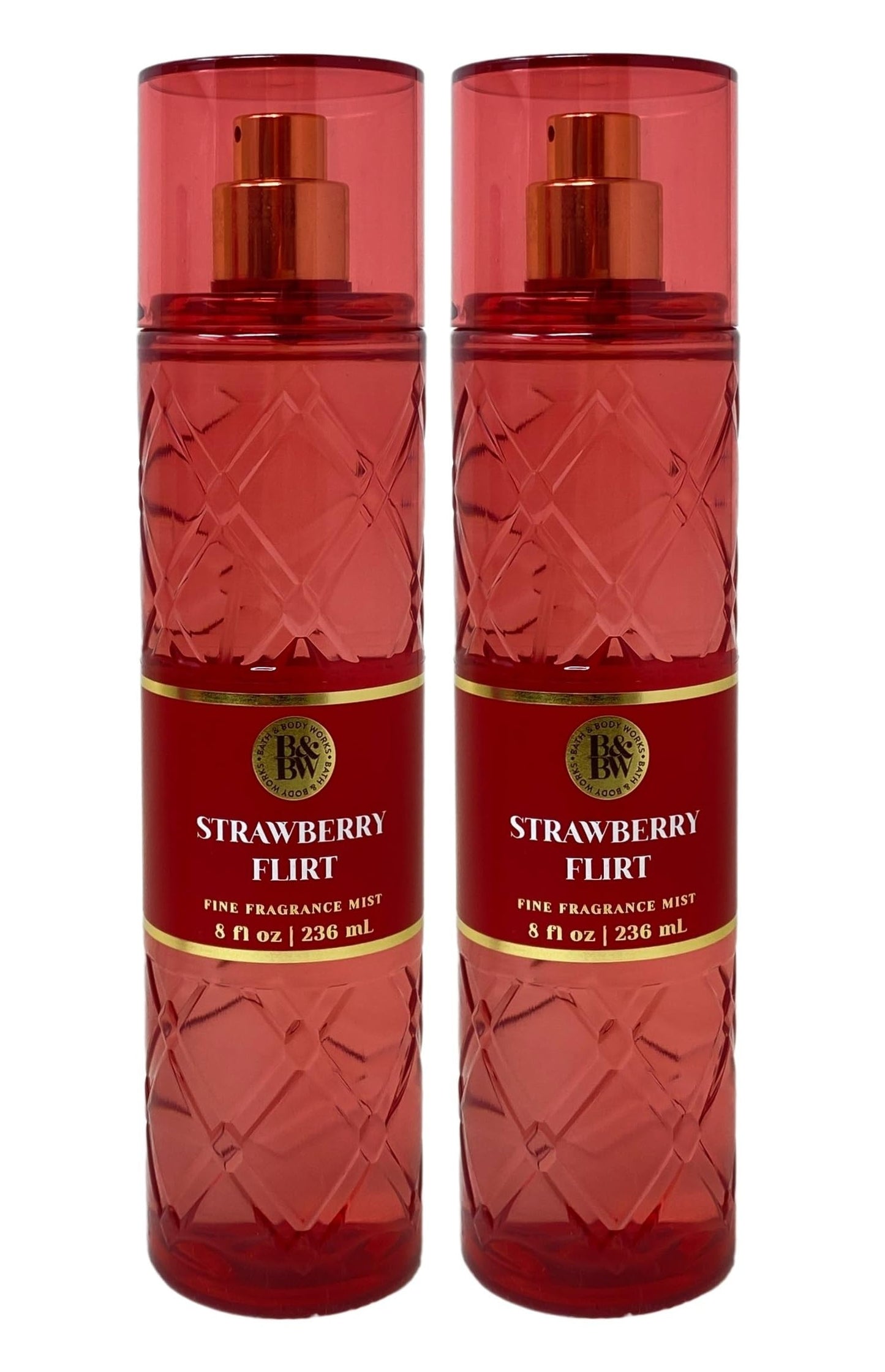 Bath & Body Works Strawberry Flirt 2 Pack Fine Fragrance Mist Bundle - Full Size Beauty & Personal Care Bath & Body Works