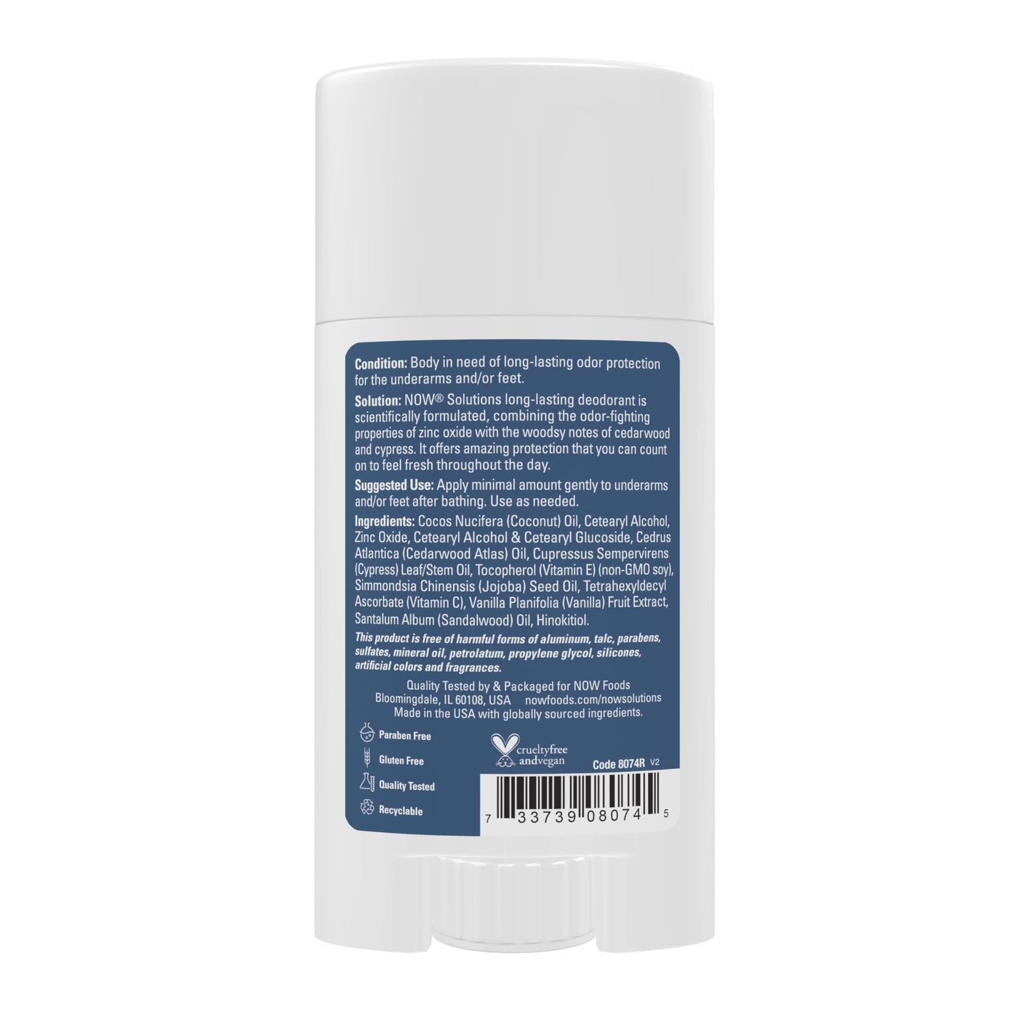 NOW Solutions, Long Lasting Deodorant, Cedarwood and Cypress, Paraben & Aluminum Free, 2.2-Ounce Beauty and Personal Care NOW Foods