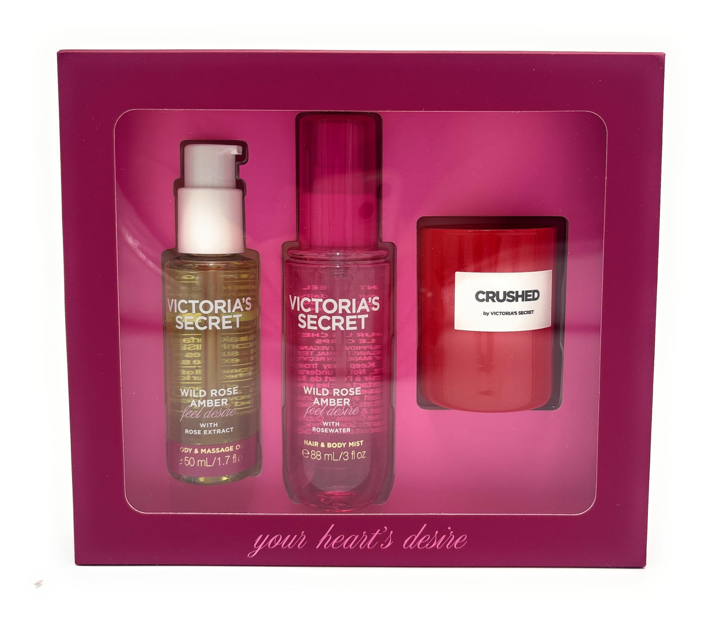 Victoria's Secret 3-Piece Wild Rose Amber Gift Set Beauty & Personal Care Victoria's Secret