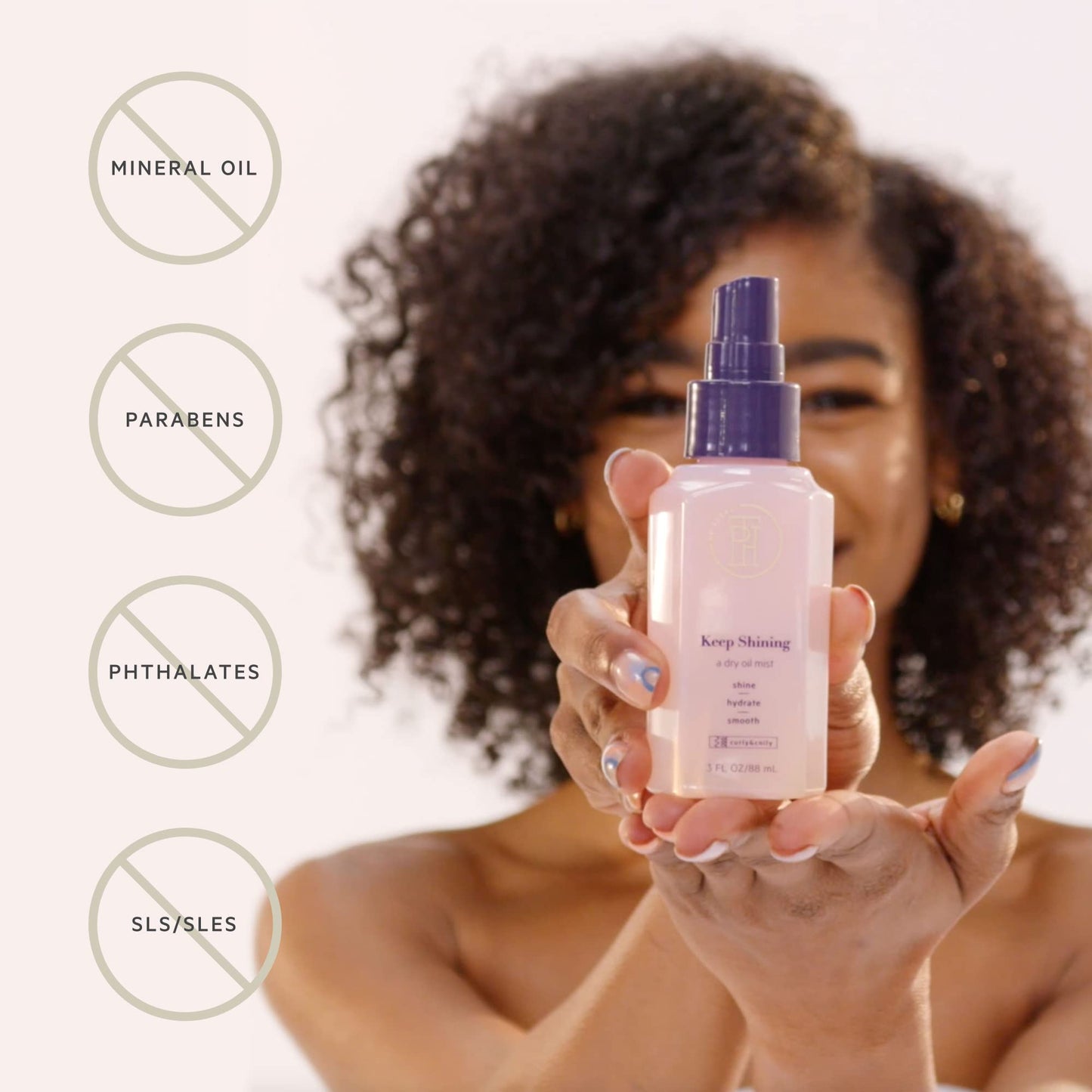 TPH BY TARAJI Keep Shining Dry Oil Mist for Coily & Curly Hair | Protective Gloss & Hair Shine Spray Helps Reduce the Look of Split of Ends | Cruelty Beauty & Personal Care TPH by Taraji