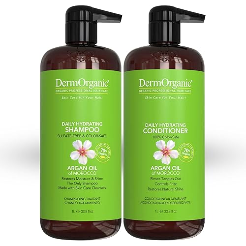 DermOrganic Daily Shampoo and Hydrating Conditioner with Argan Oil Duo Set , 33.8 fl.oz each Beauty & Personal Care DermOrganic