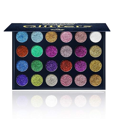 Aolailiya 24 Color Pressed Glitter Eyeshadow Palette - Mineral Ultra Shimmer Makeup Palette Eye Shadow Powder Long Lasting Waterproof Beauty & Personal Care Aolailiya