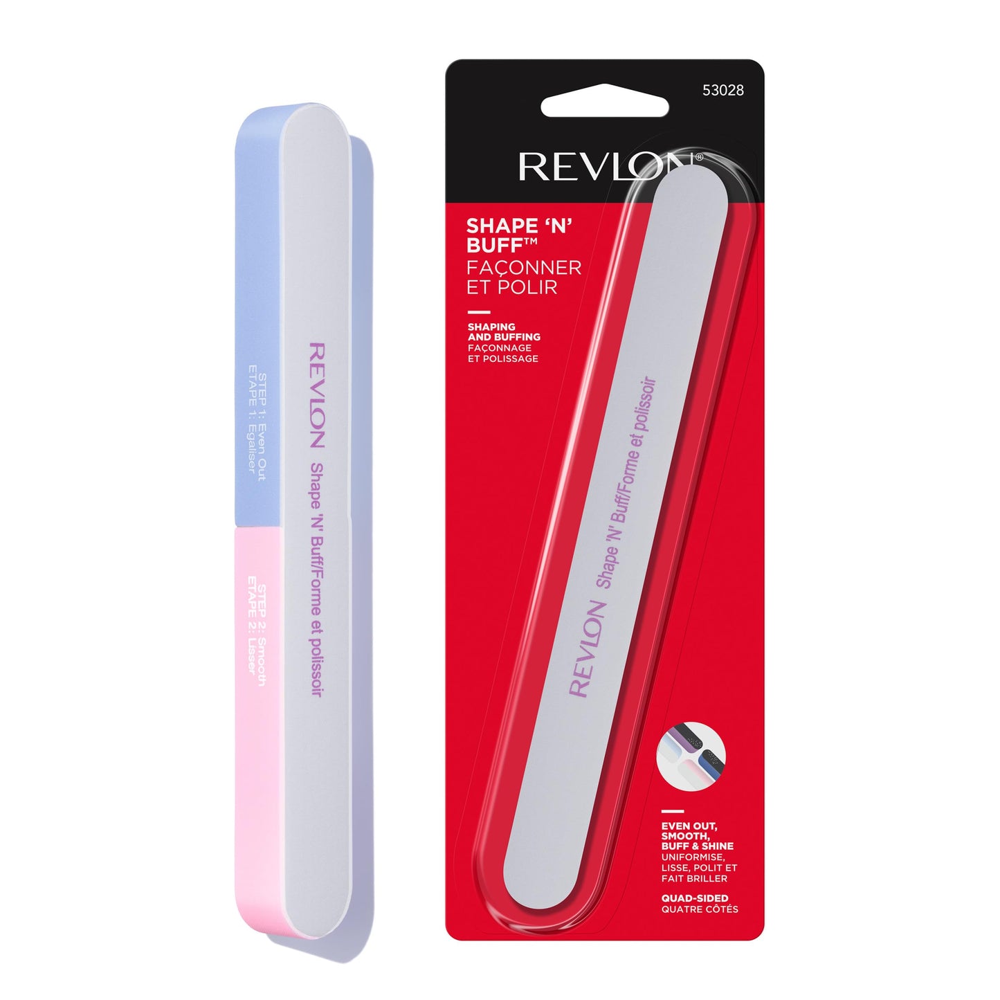 Revlon Shape 'N' Buff Nail Buffer Block, All-in-One Manicure Tool for Shaping & Shining Natural Fingernails, 1 Count Beauty & Personal Care REVLON