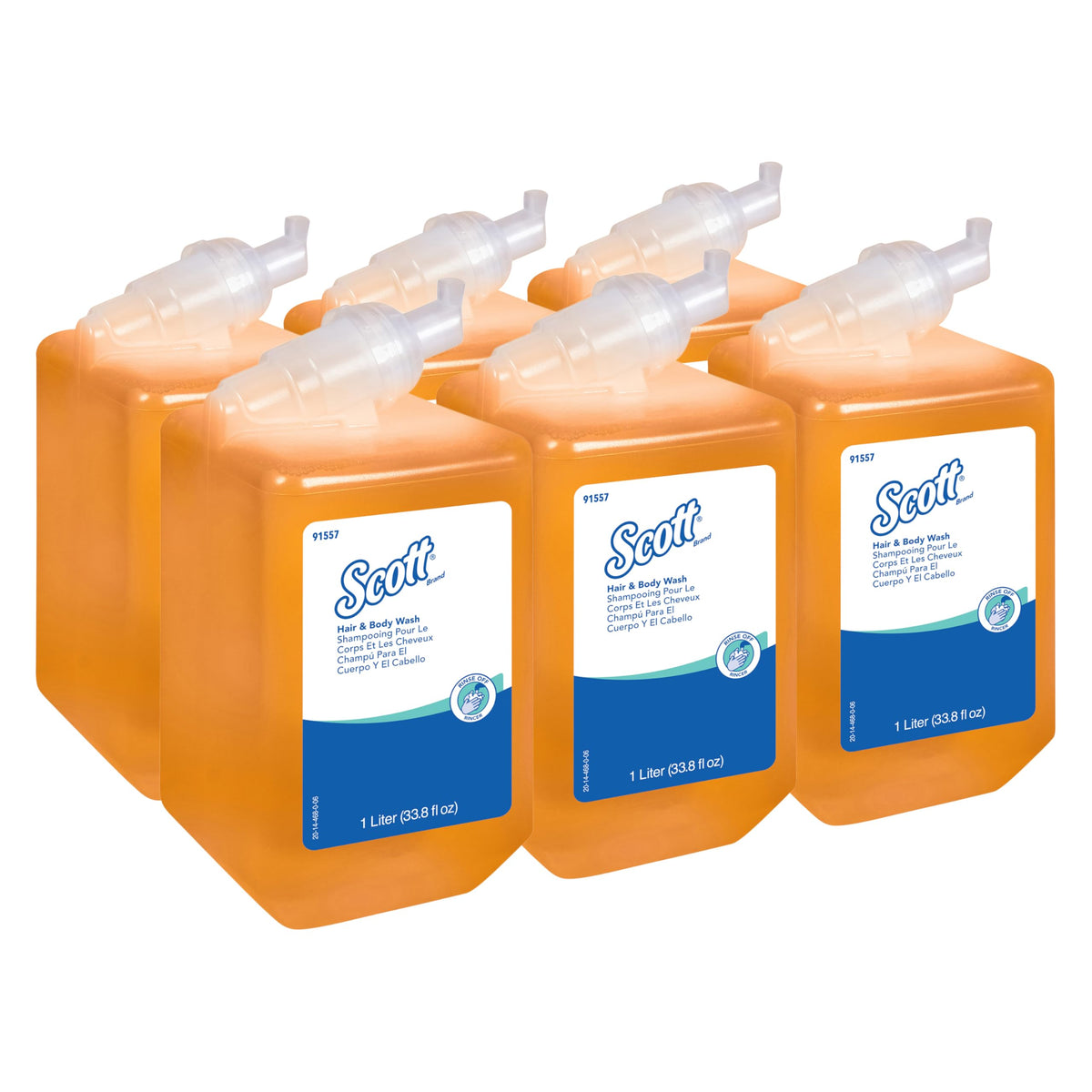 Scott® Luxury Foaming Hair and Body Wash (91557), Citrus Scent Shampoo, Yellow / Clear, 1.0 L Bottles, 6 Bottles / Case Beauty & Personal Care Scott Professional