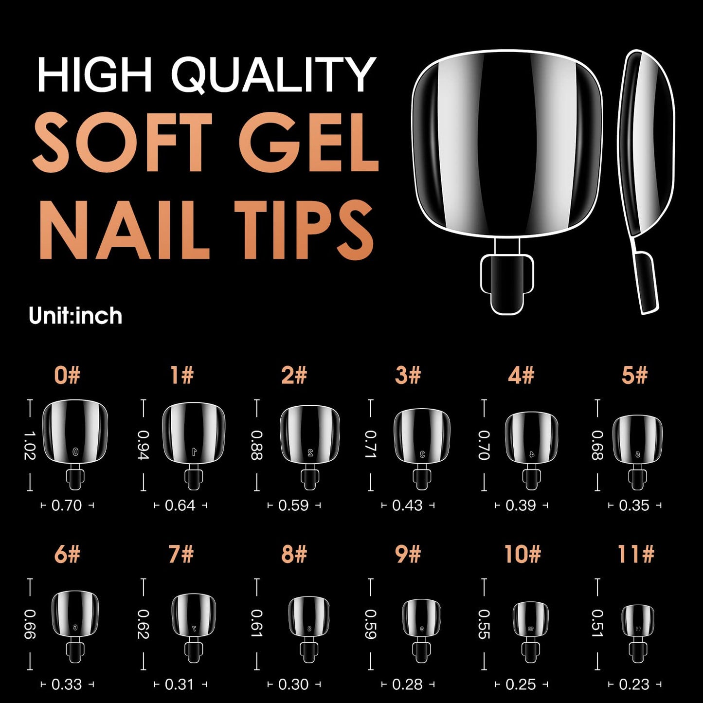Clear Soft Gel ToeNail Tips, Melous 600PCS Full Cover Nail Tips Gel Nail Tips Clear False Fake Nails Beauty & Personal Care Melous