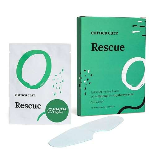 CorneaCare Rescue: Hydrogel Self Cooling Compress | Cold Eye Masks for Puffy Eyes | Self Cooling Eye Compress for Fast Relief | Travel Ready | 12 Beauty & Personal Care CorneaCare