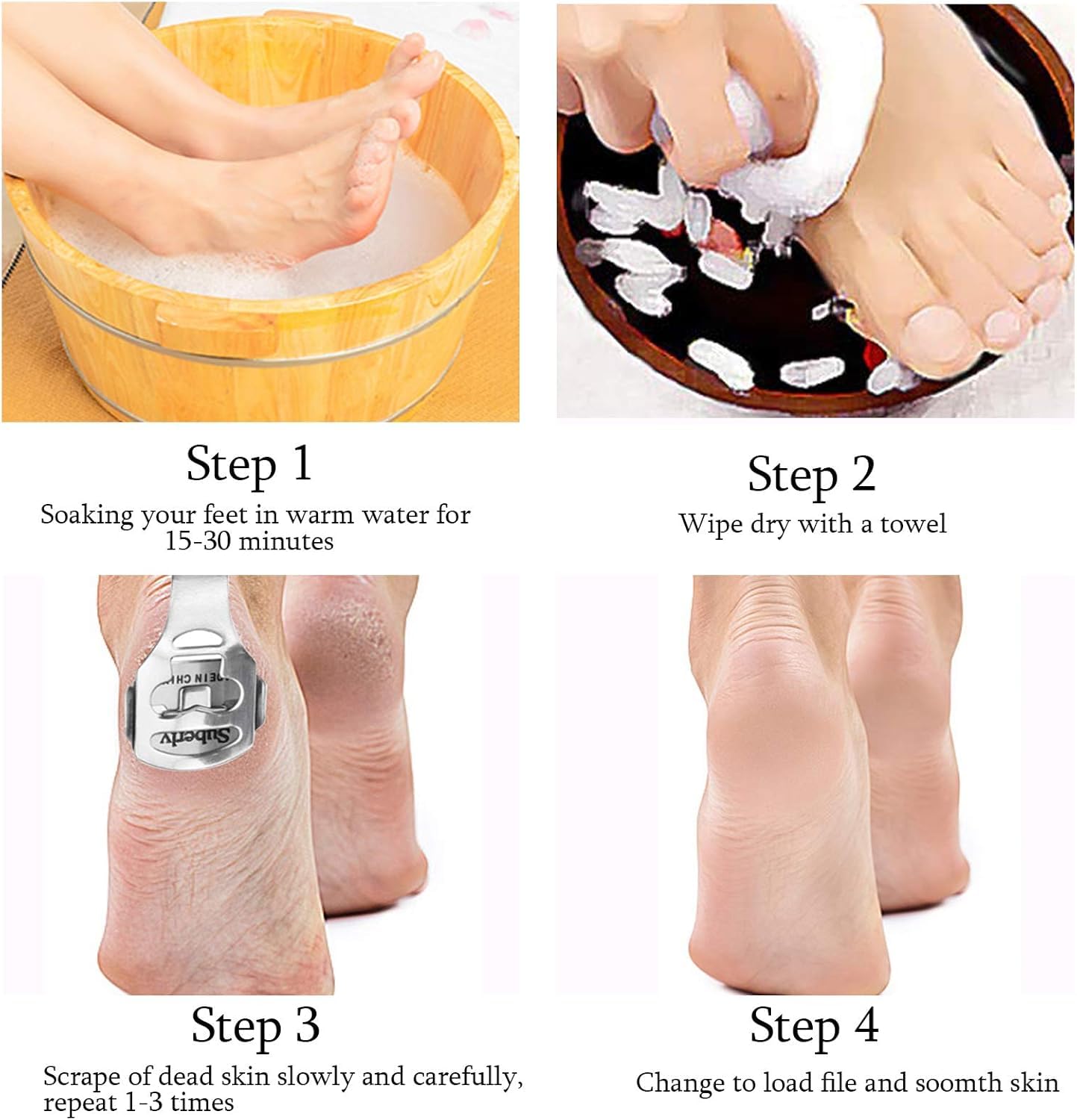 52 Pcs Callus Shaver Set,1 Stainless Steel Foot Razor with 50 Replacement Slices Blades and 1 Foot File Head Foot Care Tools,Foot Shaver Callus Beauty & Personal Care Jutoe