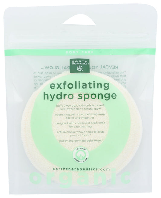 Organic Cotton Exfoliating Hydro Sponge Earth Therapeutics - 1 Pack Beauty and Personal Care Earth Therapeutics
