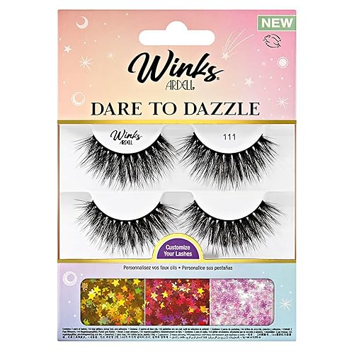 Ardell Winks 111 Lash Kit, Includes False Lashes, 144 Jewels, Lash Adhesive, Picker Tool - Complete False Eyelashes Set Beauty & Personal Care Ardell