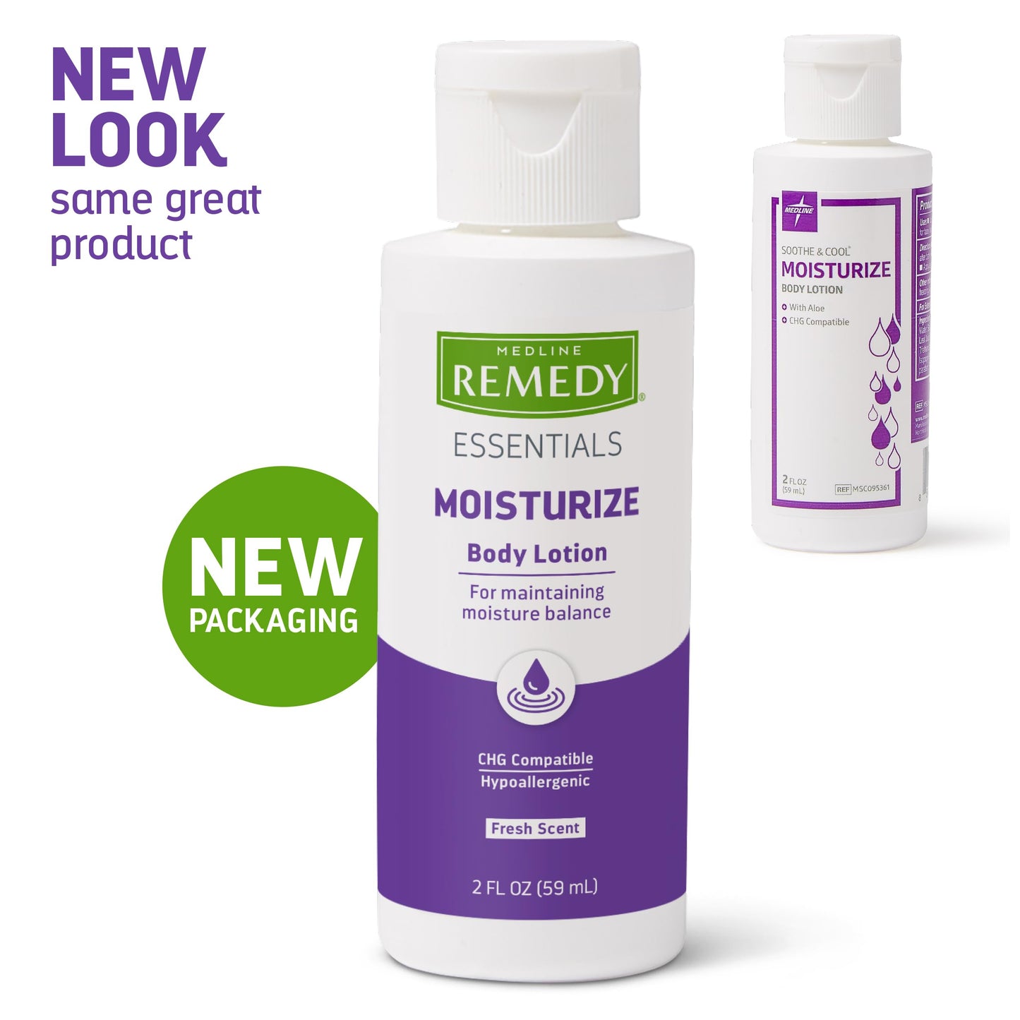 Medline Remedy Essentials Moisturizing Body Lotion (2 oz Bottle), Fresh Scent, Travel-Size, Hydrating, Non-Greasy, For Dry Skin, Hypoallergenic, Men Beauty & Personal Care Medline