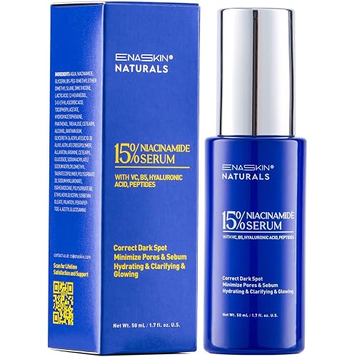 Niacinamide Serum 15% for Face - Dark Spot Corrector, Pore Minimizer, Oil & Blemish Control, Brightening & Hydrating with Vitamin C, B5, Peptides Beauty & Personal Care Enaskin Naturals