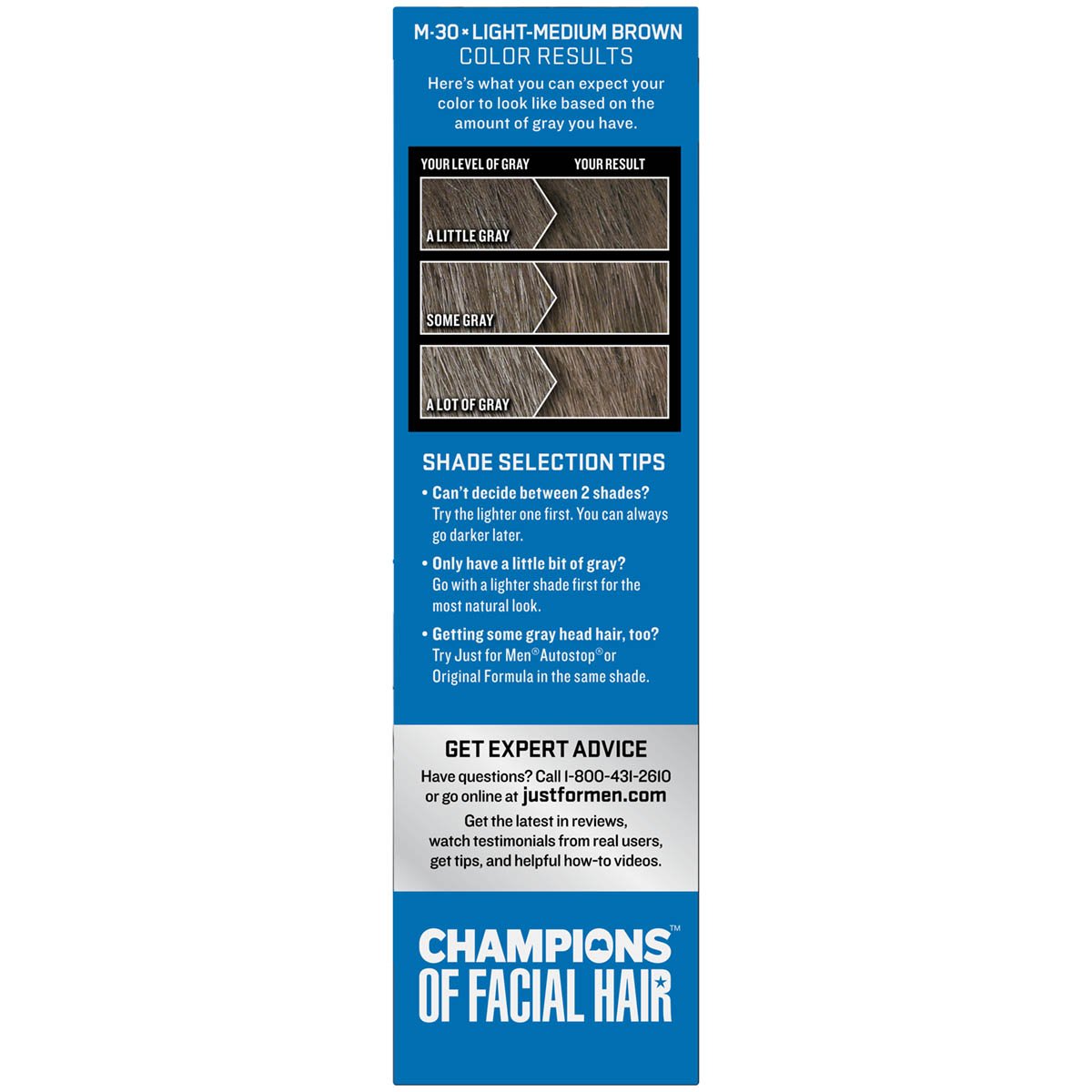 Just For Men Mustache & Beard, Beard Coloring for Gray Hair with Brush Included - Color: Light-Medium Brown, M-30 Beauty & Personal Care Just for Men
