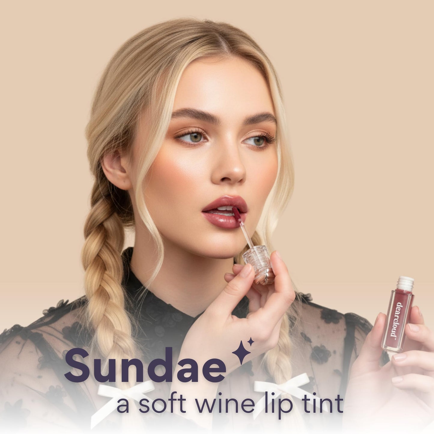 dearcloud Color Crush Lip Tint - Lip Gloss for Women - Tinted Lip Balm with Squalane - Sundae (0.13 oz) Beauty & Personal Care dearcloud