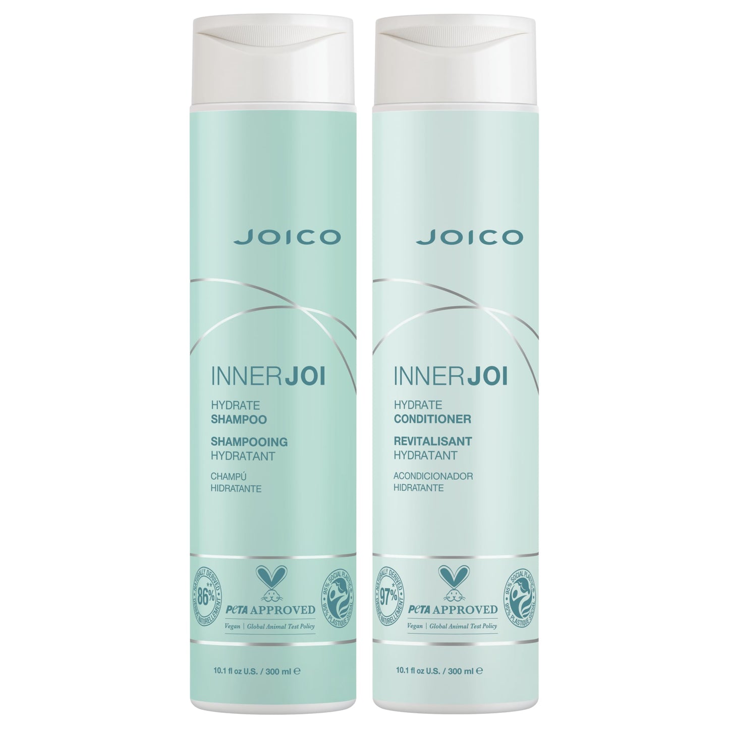 Joico InnerJoi Hydration Shampoo & Conditioner Set | For Dry Hair & Scalp | Sulfate & Paraben Free | Naturally-Derived Vegan Formula | 10.1 Fl Oz Beauty & Personal Care Joico
