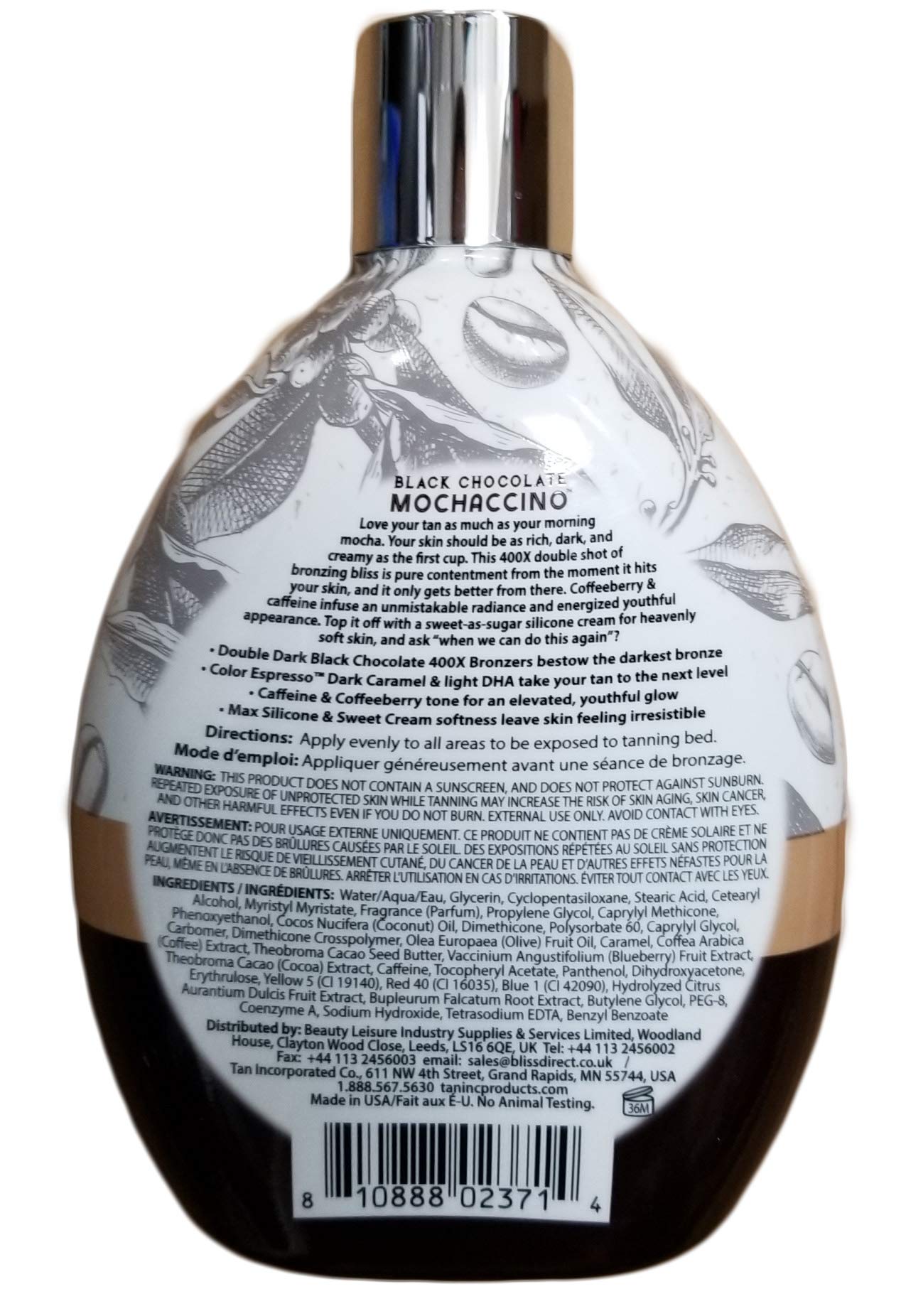 Brown Sugar Black Chocolate Double Dark Mochaccino 400X Bronzer - Ultra-Rich Tanning Lotion with Skin Softeners & Color Enhancers, 13.5 oz Bottle Beauty & Personal Care Brown Sugar