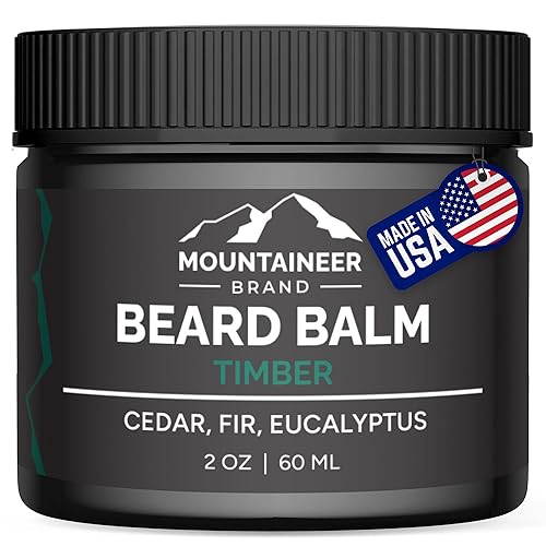Mountaineer Brand Natural Beard Balm with Timber Scent | Scents Inspired by Nature | Beard Butter for Men | Leave in Condidtioner | Hydrates, Softens Beauty & Personal Care Mountaineer Brand, 100% Natural Always