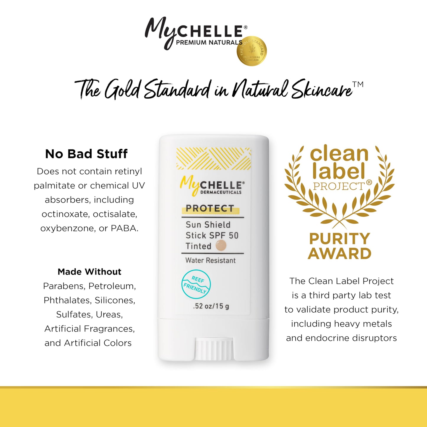 MyCHELLE Sun Shield Stick SPF 50 Tinted - Mineral Reef Safe Sunscreen for Face Beauty & Personal Care MyChelle Dermaceuticals