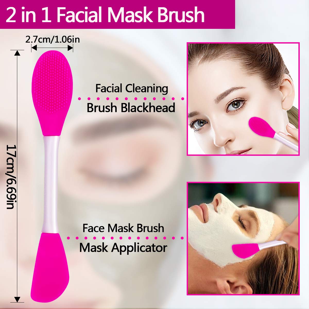 5PCS Silicone Scrubber Set, Lip Scrub Brush, Silicone Face Cleansing Brush, Face Applicator Tool and 2PCS Exfoliating Brushes for Men Women Beauty & Personal Care Namgznso