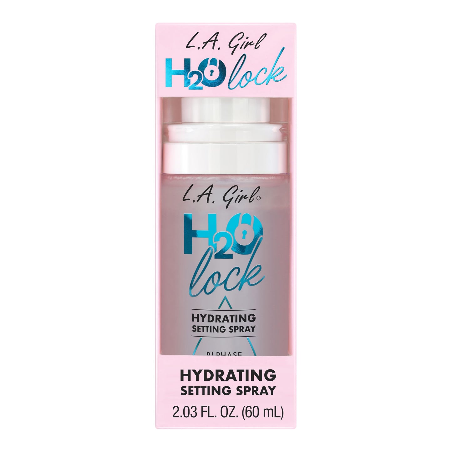L.A. Girl H2O Lock Setting Spray, Bi-Phase Hydrating Makeup Setting Mist with Aloe Vera, Vitamin E, Cucumber Extract, Dewy Finish, Long-Lasting G97882 Beauty & Personal Care L.A. Girl