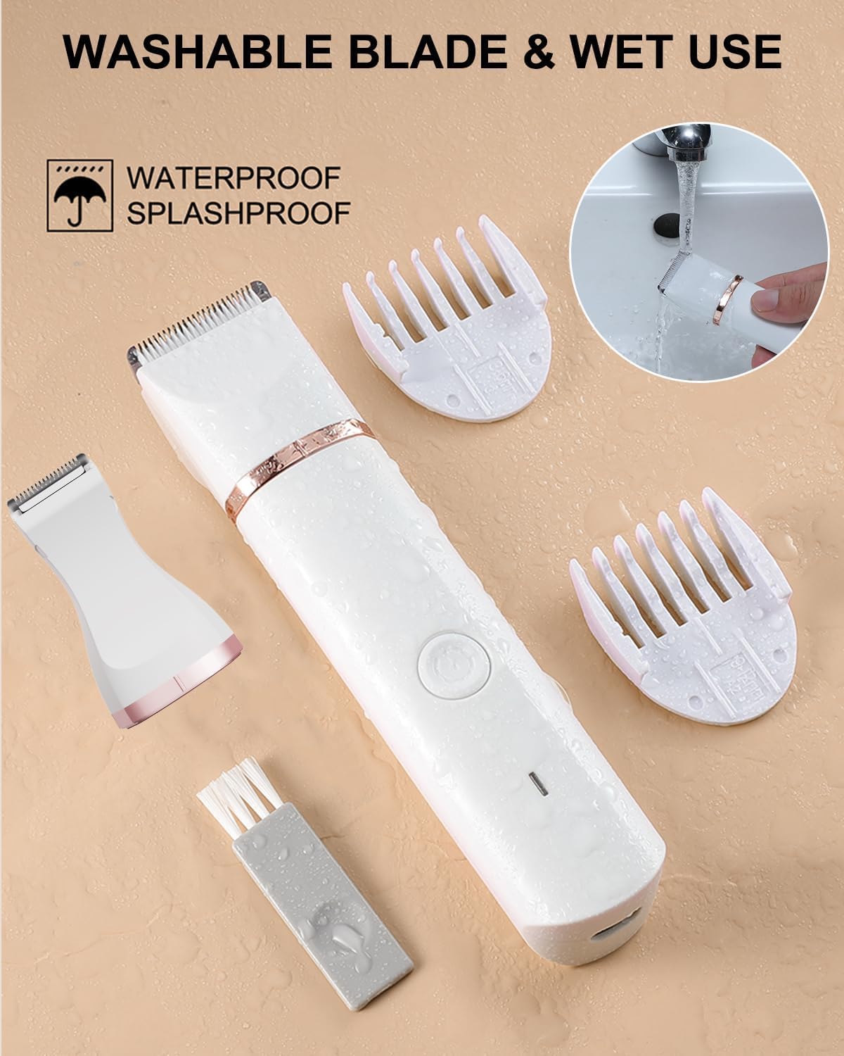 Bikini Trimmer for Women,Electric Razors Shaver for Bikini Legs Pubic Hair,Rechargeable Ladies Bikini Hair Trimmer Removal with Snap-in Ceramic Beauty and Personal Care NUMIFUN