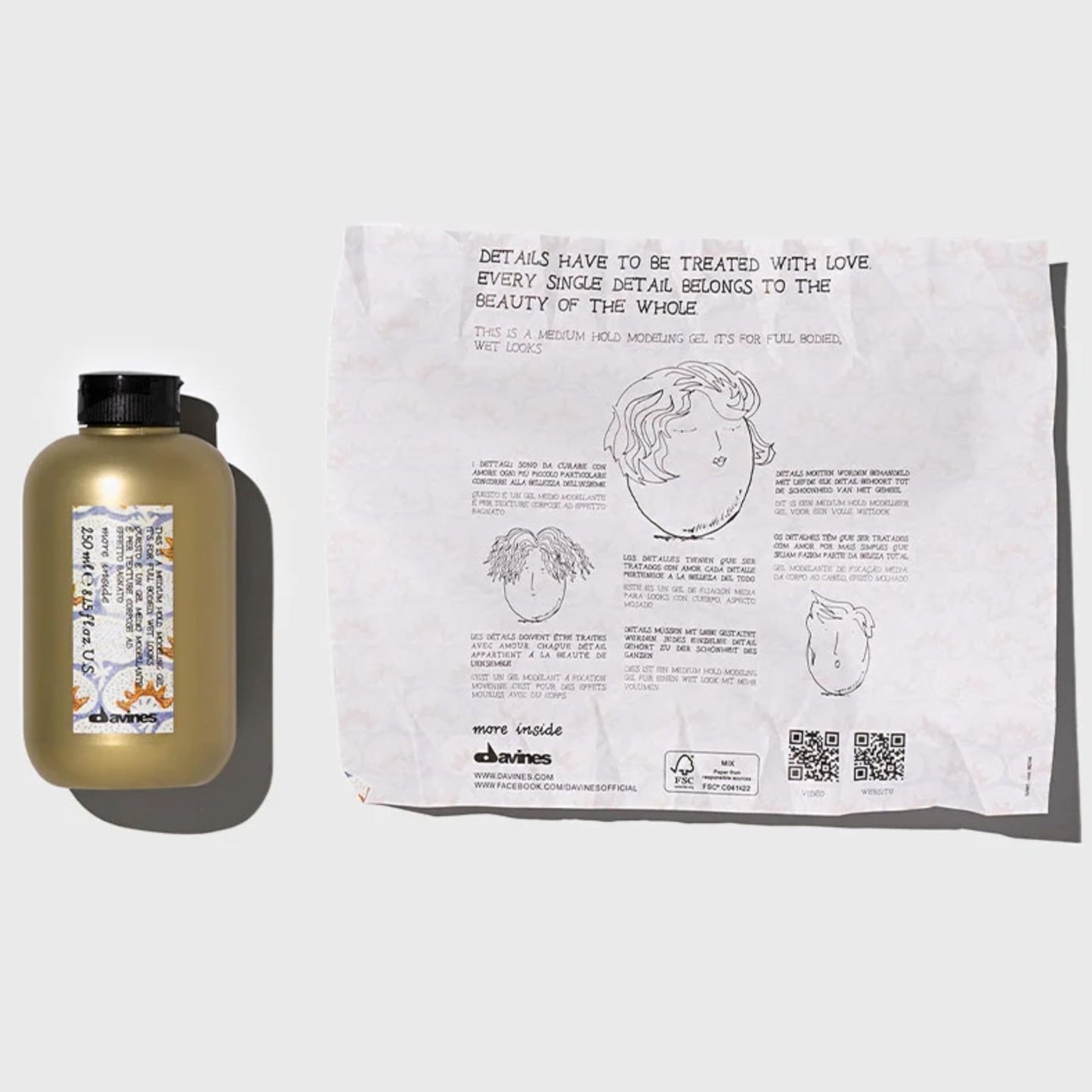 Davines This Is A Medium Hold Modeling Gel, For Structured And Full-Bodied Wet Looks, Protects Against Humidity, 8.45 fl. oz. Beauty & Personal Care Davines