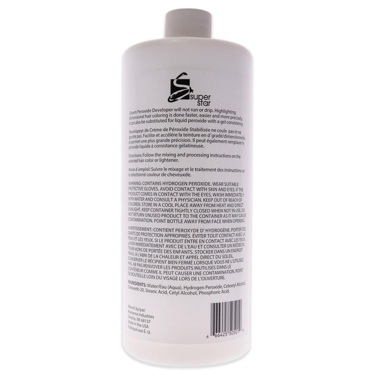 Super Star 50 Volume Cream Peroxide Developer by Marianna for Unisex - 32 oz Cream Beauty & Personal Care Superstar
