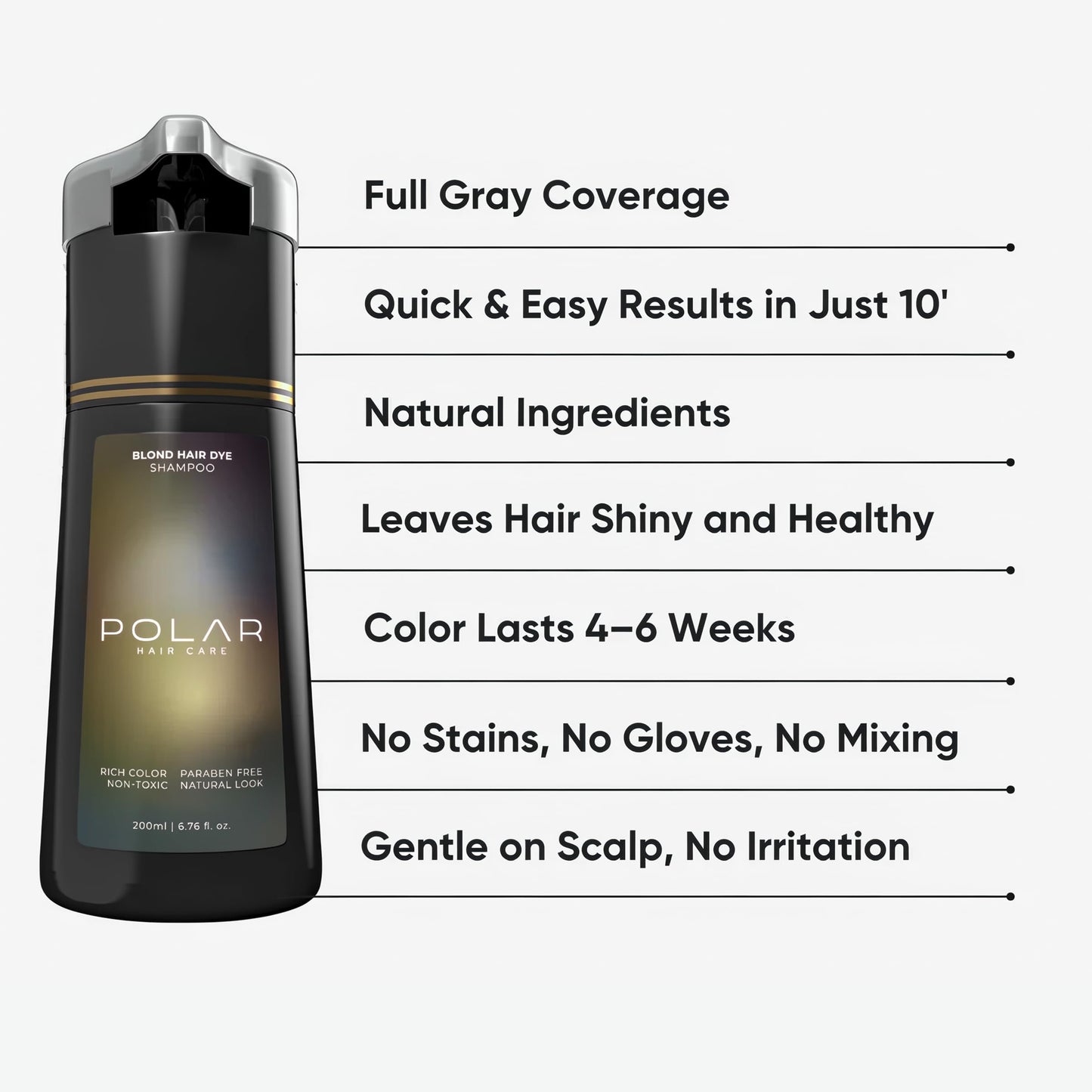 Polar Haircare - Blonde Dye Shampoo for Women and Men - Gray Coverage Color Cleanser, Semi-Permanent Golden Tone Kit, Light Color Wash, Quick Beauty & Personal Care POLAR HAIR CARE