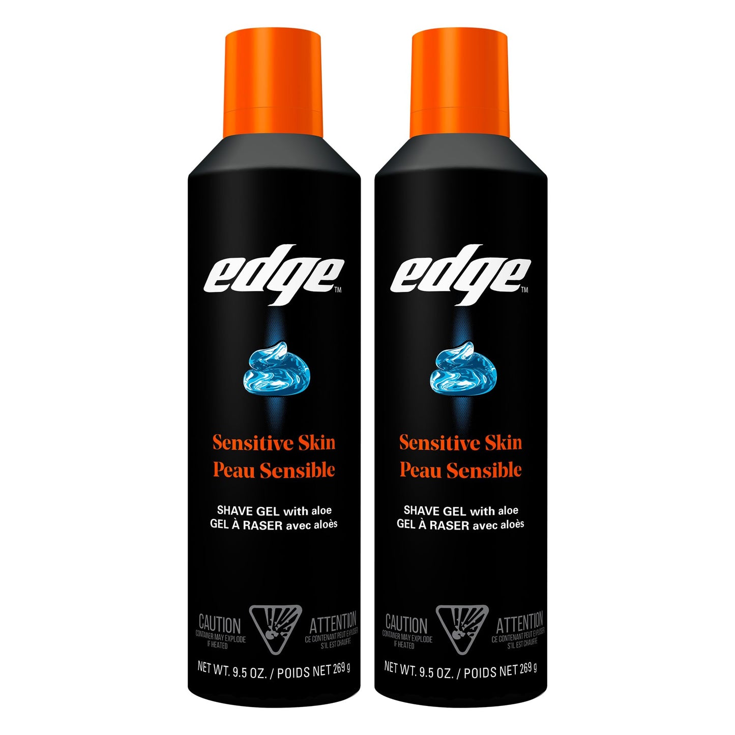 Edge Shaving Gel for Men, 9.5oz, 2 Pack Mens Shave Gel with Aloe, Mens Shaving Cream Sensitive Skin Shave Gel - Moisturizes, Protects, and Soothes Beauty and Personal Care Edge