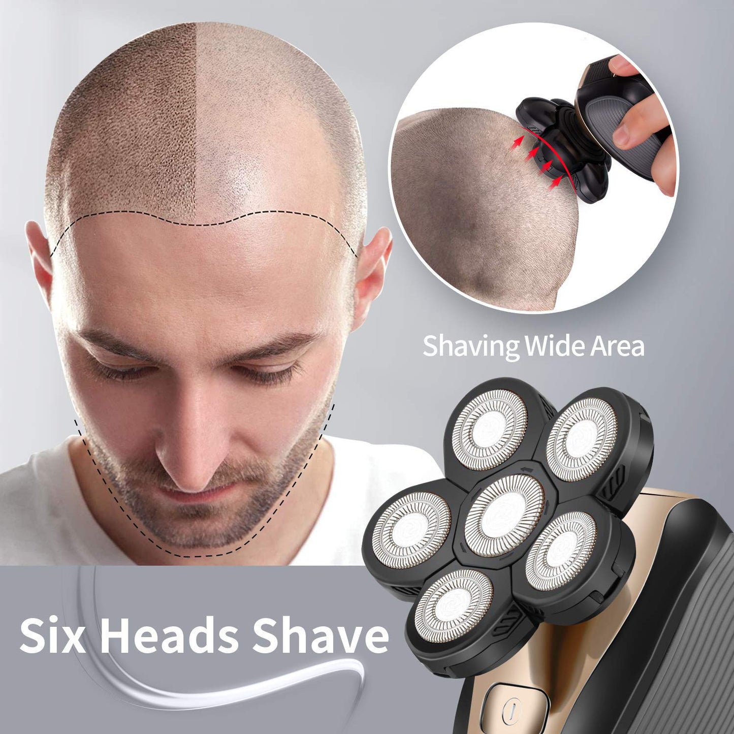 SAILHOME Electric Razor for Men- Upgrade 5 in 1 Shavers Bald Head Shaver Grooming Kit- Multifunctional Shavers- Wet & Dry Razor- Cordless Waterproof Beauty and Personal Care SAILHOME