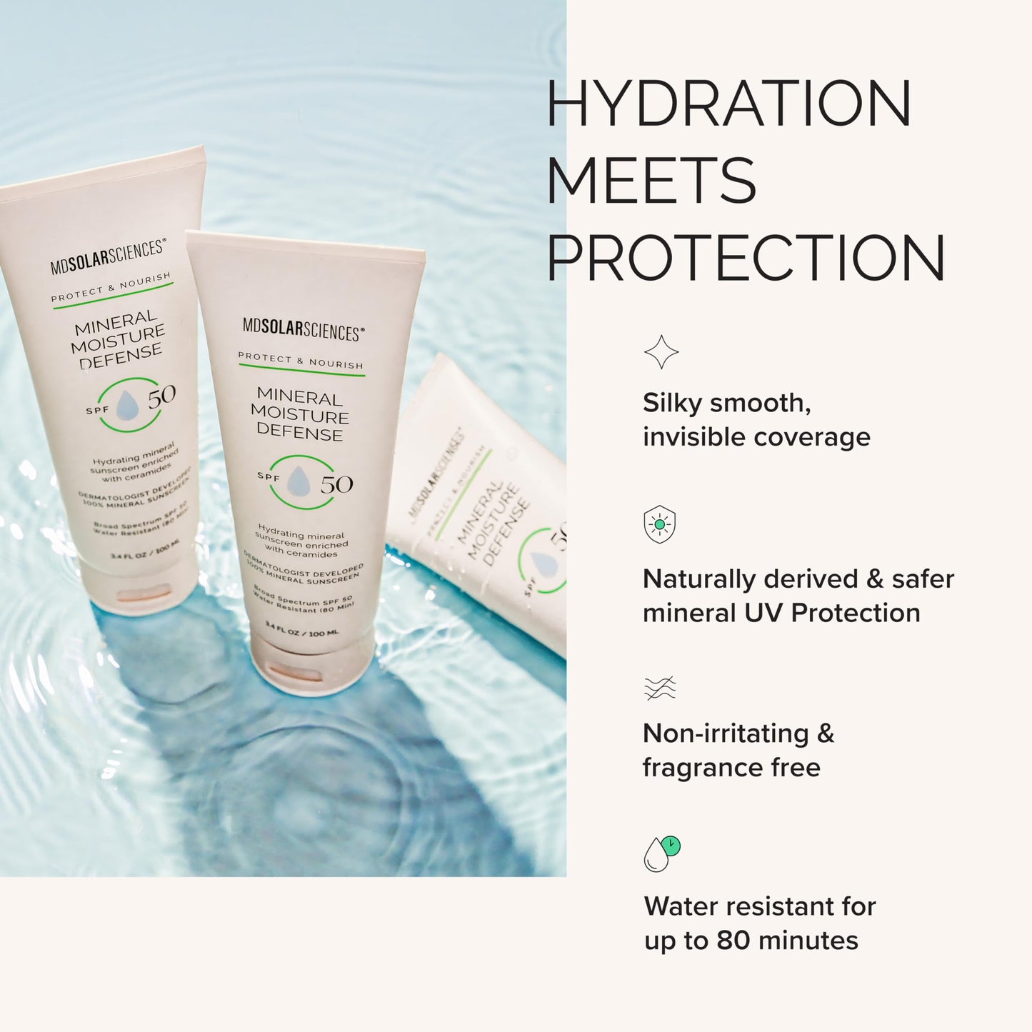 MDSolarSciences Mineral Moisture Defense Sunscreen SPF 30 | Hydrating Moisturizer with Ceramides | Water-Resistant, Broad Spectrum UV Protection | No Beauty & Personal Care MDSolarSciences