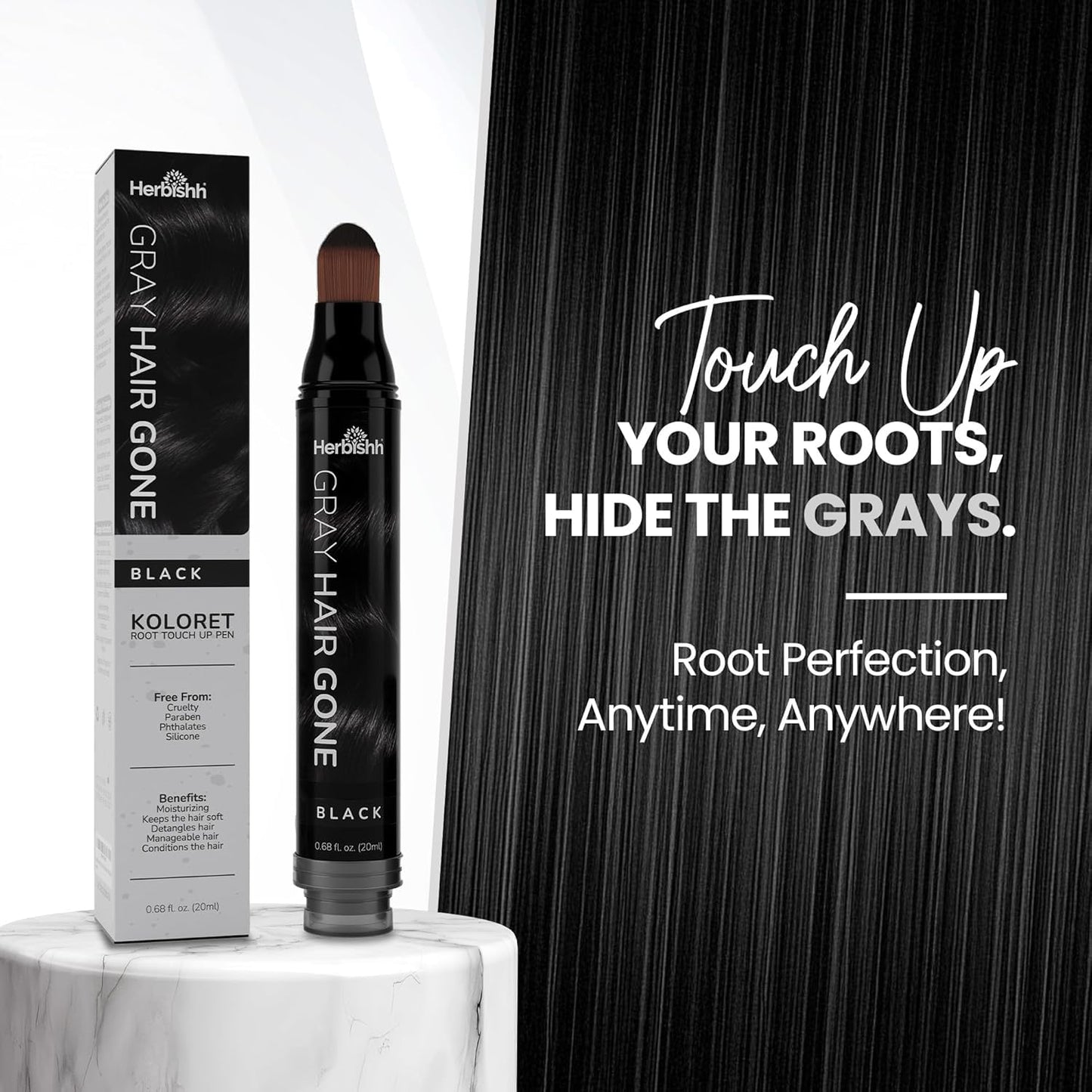 Herbishh Hair Root Touch-up Pen, Instant Gray Coverage & Hair Loss Cover up, Concealer for Thin Hairlines, Water Resistant & Semi Permanent Smudge Beauty & Personal Care Herbishh