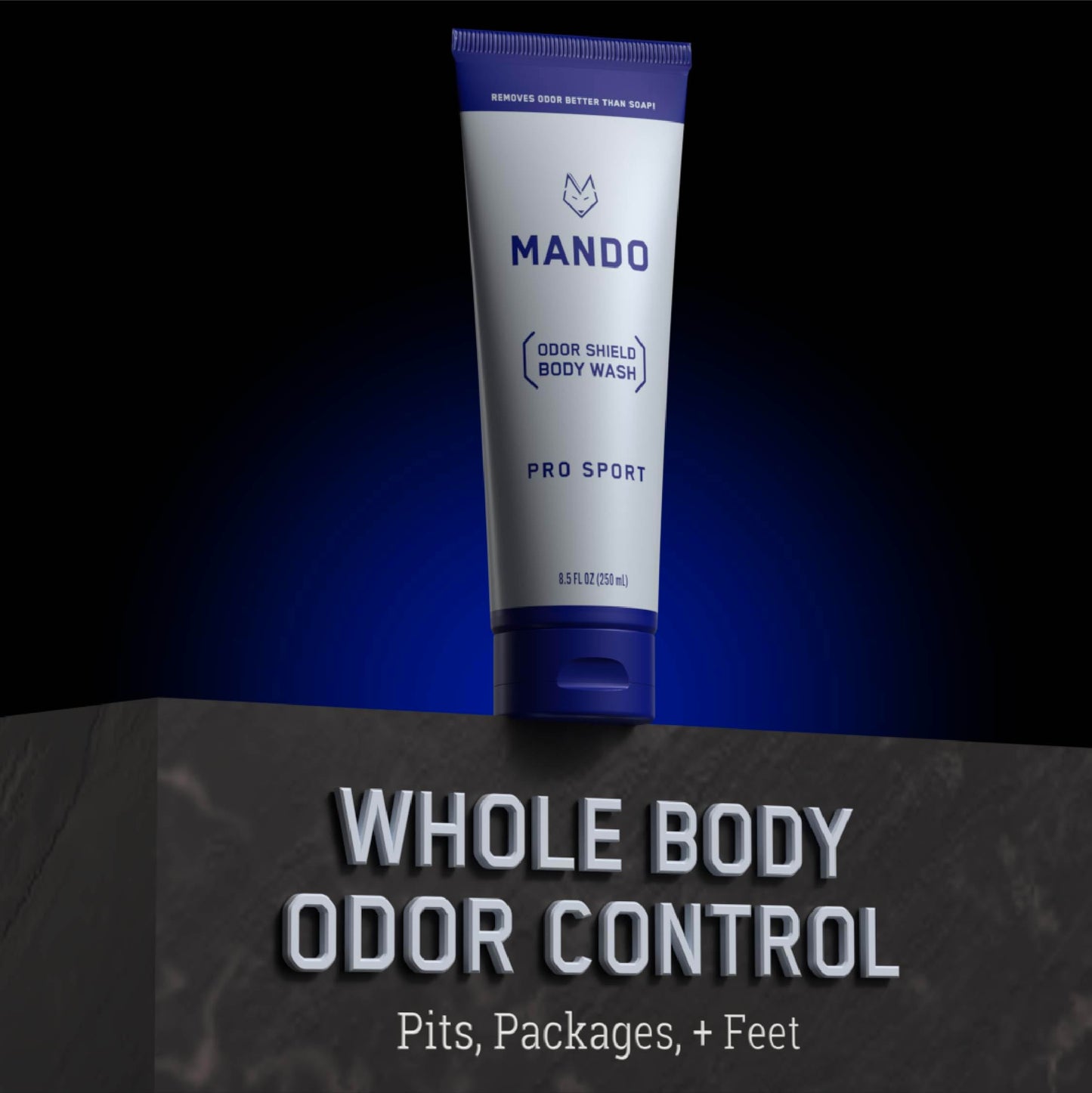 Mando Odor Shield Body Wash - 24 Hour Control - Removes Odor Better than Soap - SLS and Paraben Free, Skin Safe - 8.5 Ounce (Pro Sport) Beauty & Personal Care Mando