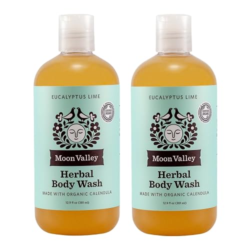Herbal Body Wash, Eucalyptus Lime by Moon Valley, All Natural Ingredients, No Parabens, Vegan, Moisturizing Essential Oils, Two Pack Beauty & Personal Care Moon Valley Organics