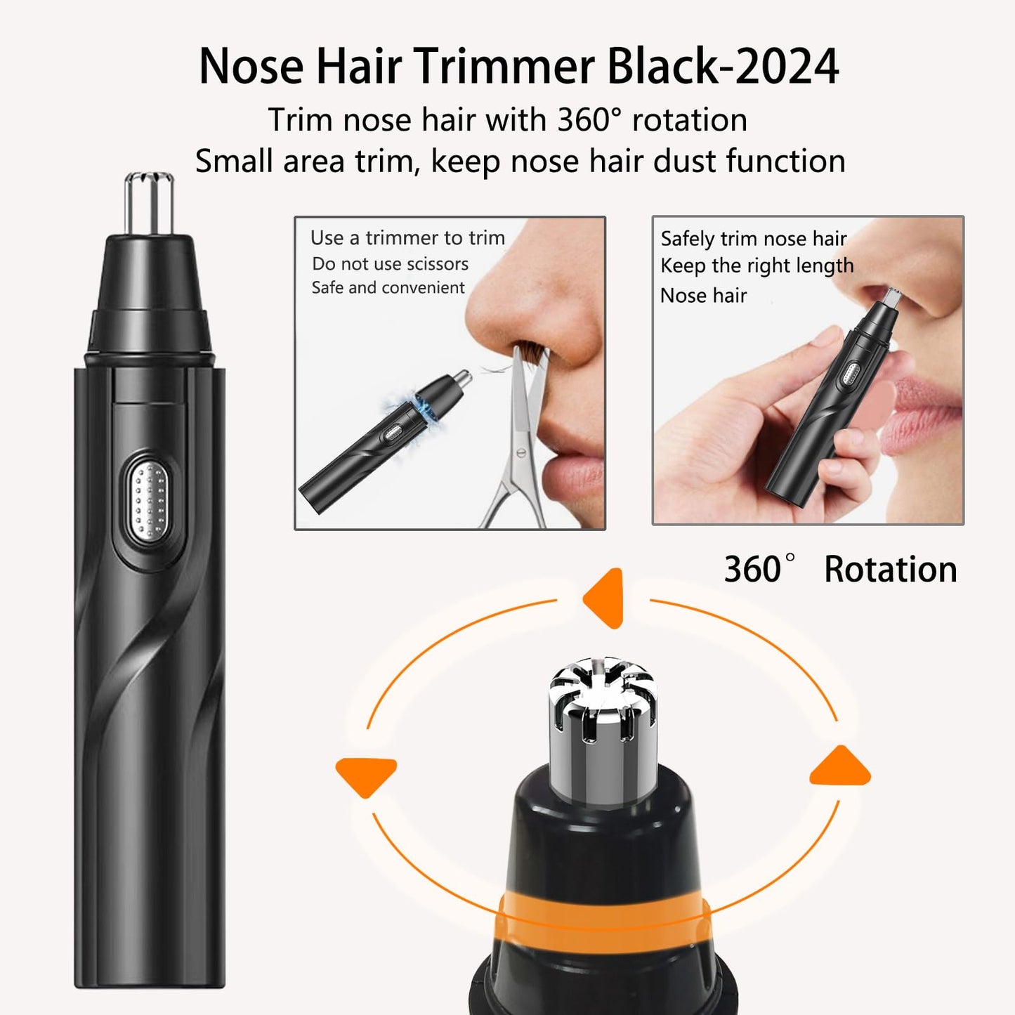 Ear and Nose Hair Trimmer Clipper, Electric Nose Ear Hair Trimmer Rechargeable with 6 Pieces Earpick Trimming Nose Hair Painless Removal Nose Hair Beauty and Personal Care YIPINER