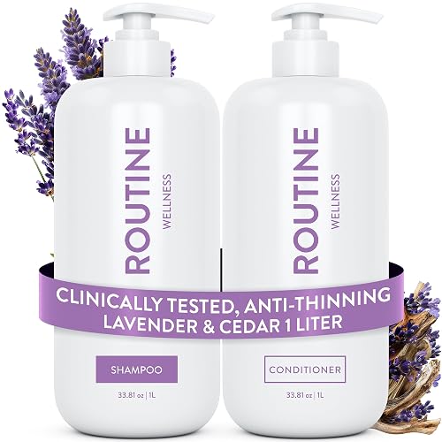 Routine Wellness 1 Liter Anti-Thinning Volumizing Shampoo and Conditioner Set for Thinning Hair & Hair Loss - Grow Your Confidence with Biotin & DHT Beauty & Personal Care Routine Wellness