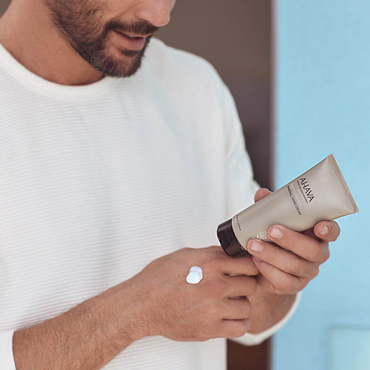 AHAVA Men's Mineral Hand Cream - Nourishing & Fast-Absorbing, Smoothes & Relieves Hands, Prevents Dryness, enriched with G-Force: Ginger Root Beauty & Personal Care AHAVA