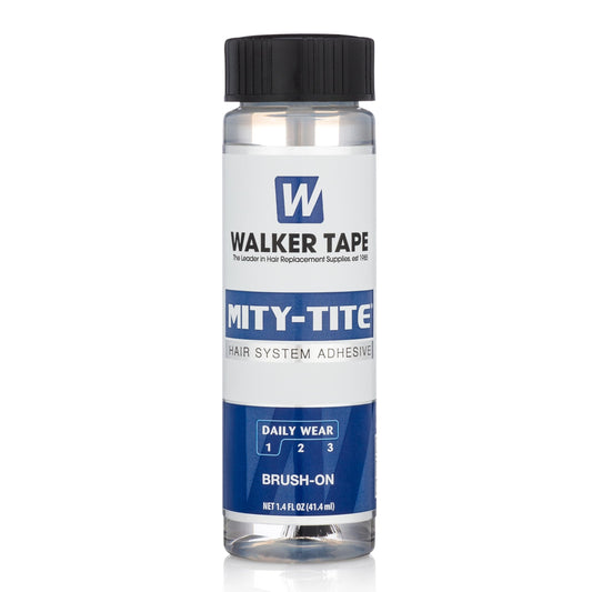 Walker Tape Mity-Tite Brush-On Adhesive 1.4 fl oz, Daily Wear Acrylic Bond for Touch-Ups, Skin-Safe Waterproof Lace Glue Alternative for Lace Wigs